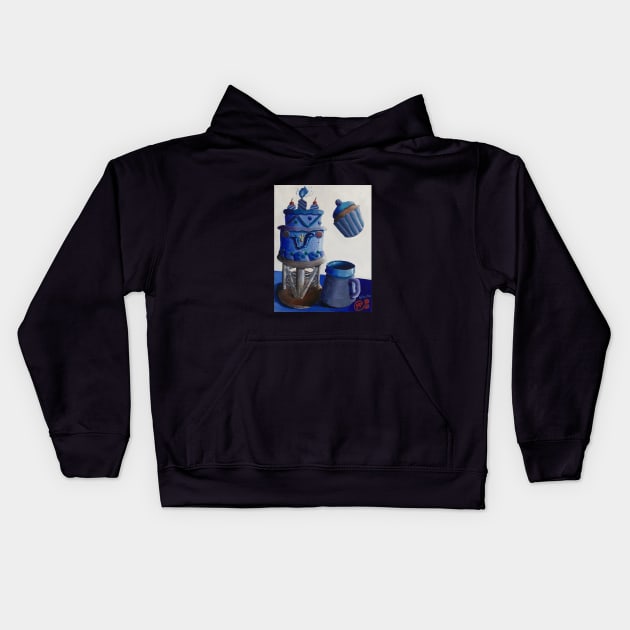 Blue Wedding Cake Kids Hoodie by ManolitoAguirre1990